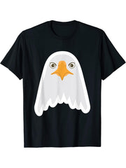 Bald Headed Eagle Head T-Shirt 180G 100% Cotton Printed Round Neck Short-Sleeve T-Shirt, Gifts for Men Dad Husband Grandpa, S-XXXL, Black