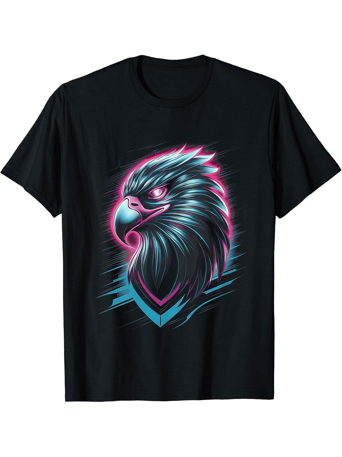 Eagle Bird Bald Eagle USA America Freedom Patriotic Gift T-Shirt 180G 100% Cotton Printed Round Neck Short-Sleeve T-Shirt, Gifts for Men Dad Husband Grandpa, S-XXXL, Black