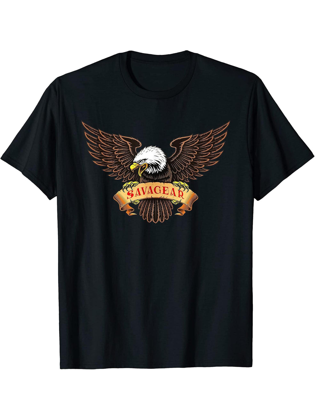 Bald Eagle Logo T-Shirt 180G 100% Cotton Printed Round Neck Short-Sleeve T-Shirt, Gifts for Men Dad Husband Grandpa, S-XXXL, Black