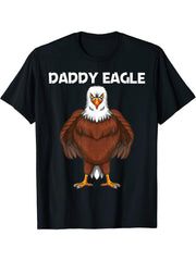 Cool Eagle Design For Men Boys Bald Eagle Animal Bird Lover T-Shirt 180G 100% Cotton Printed Round Neck Short-Sleeve T-Shirt, Gifts for Men Dad Husband Grandpa, S-XXXL, Black