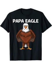 Cool Eagle Design For Men Boys Bald Eagle Animal Bird Lover T-Shirt 180G 100% Cotton Printed Round Neck Short-Sleeve T-Shirt, Gifts for Men Dad Husband Grandpa, S-XXXL, Black