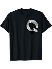 American Meme Bald Eagle Patriotic Bird Flag Lincoln Hat T-Shirt 180G 100% Cotton Printed Round Neck Short-Sleeve T-Shirt, Gifts for Men Dad Husband Grandpa, S-XXXL, Black