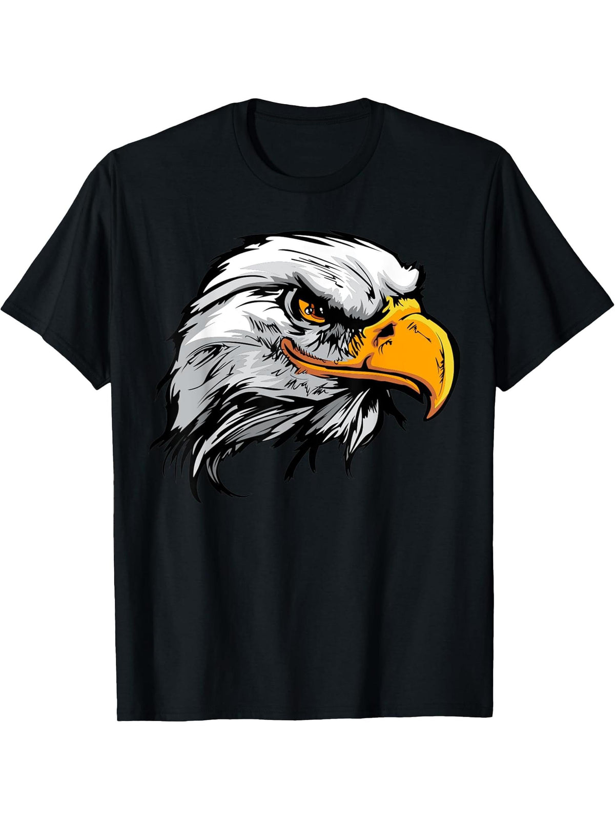 Eagle Head Shirt Bird of Prey Eagle Bird Bald Eagle Sea Eagle T-Shirt 180G 100% Cotton Printed Round Neck Short-Sleeve T-Shirt, Gifts for Men Dad Husband Grandpa, S-XXXL, Black