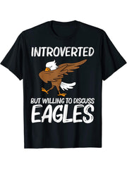 Cool Eagle For Men Women Dabbing Bald Flying Animal T-Shirt 180G 100% Cotton Printed Round Neck Short-Sleeve T-Shirt, Gifts for Men Dad Husband Grandpa, S-XXXL, Black