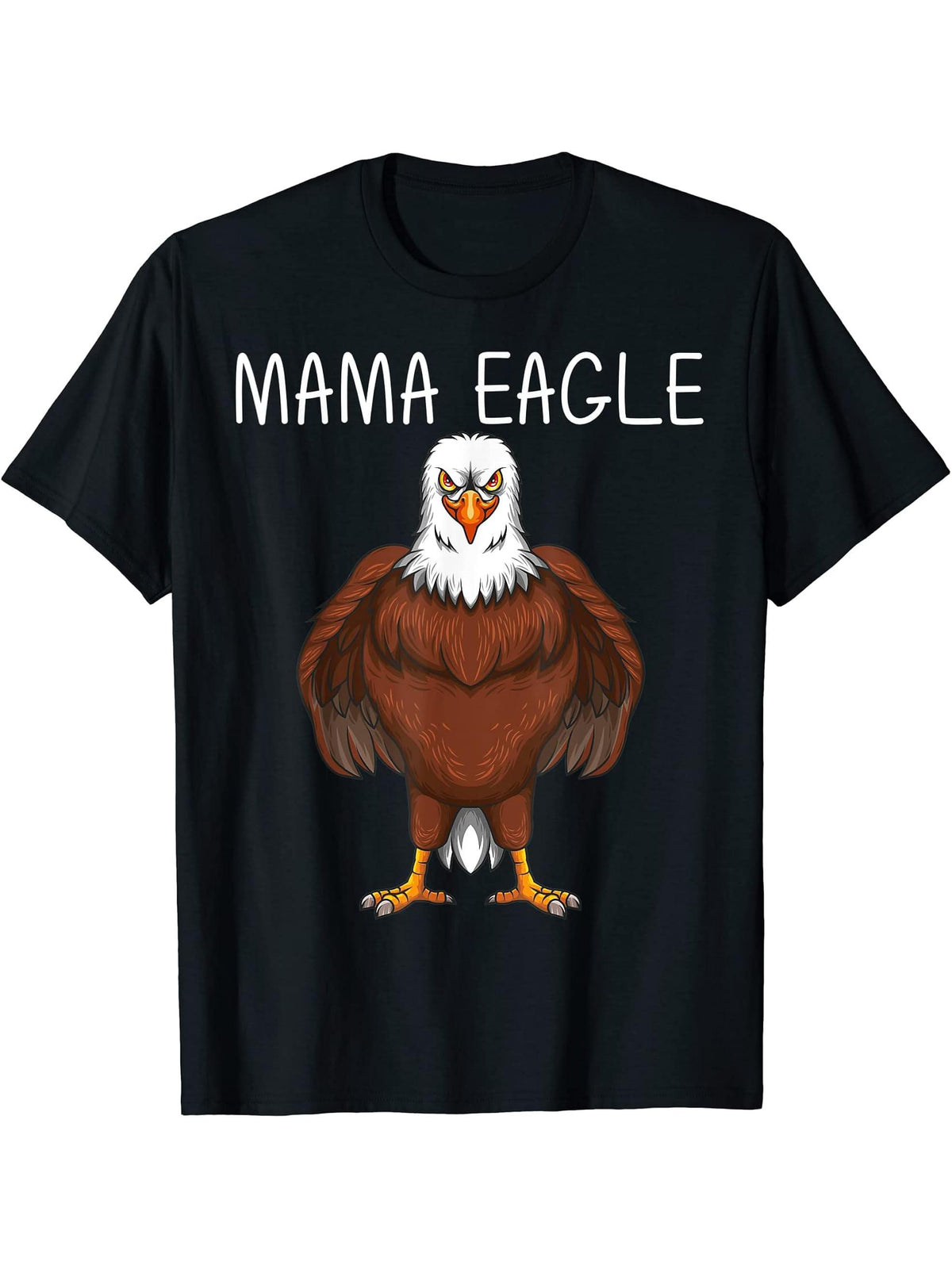 Cool Eagle Design For Women Mom Bald Eagle Animal Bird Lover T-Shirt 180G 100% Cotton Printed Round Neck Short-Sleeve T-Shirt, Gifts for Men Dad Husband Grandpa, S-XXXL, Black