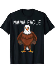 Cool Eagle Design For Women Mom Bald Eagle Animal Bird Lover T-Shirt 180G 100% Cotton Printed Round Neck Short-Sleeve T-Shirt, Gifts for Men Dad Husband Grandpa, S-XXXL, Black