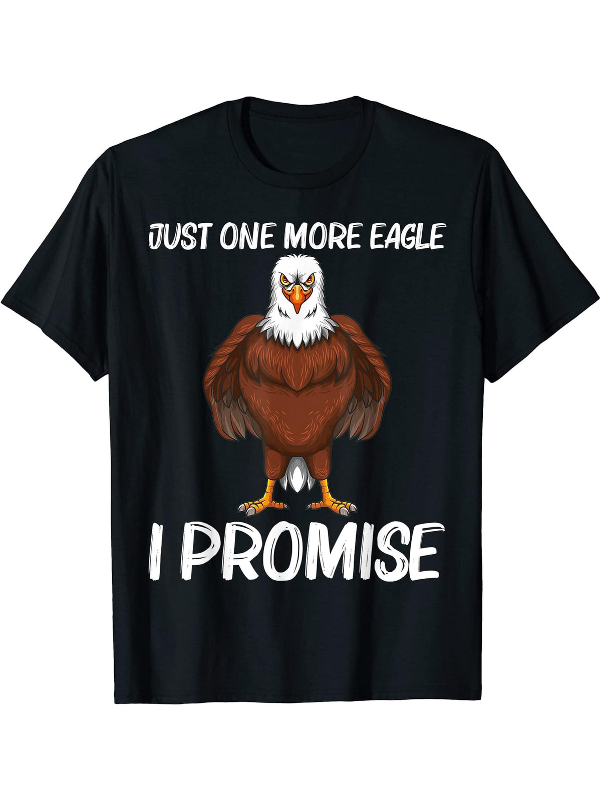 Cool Eagle Design For Men Women Bald Eagle Animal Bird Lover T-Shirt 180G 100% Cotton Printed Round Neck Short-Sleeve T-Shirt, Gifts for Men Dad Husband Grandpa, S-XXXL, Black