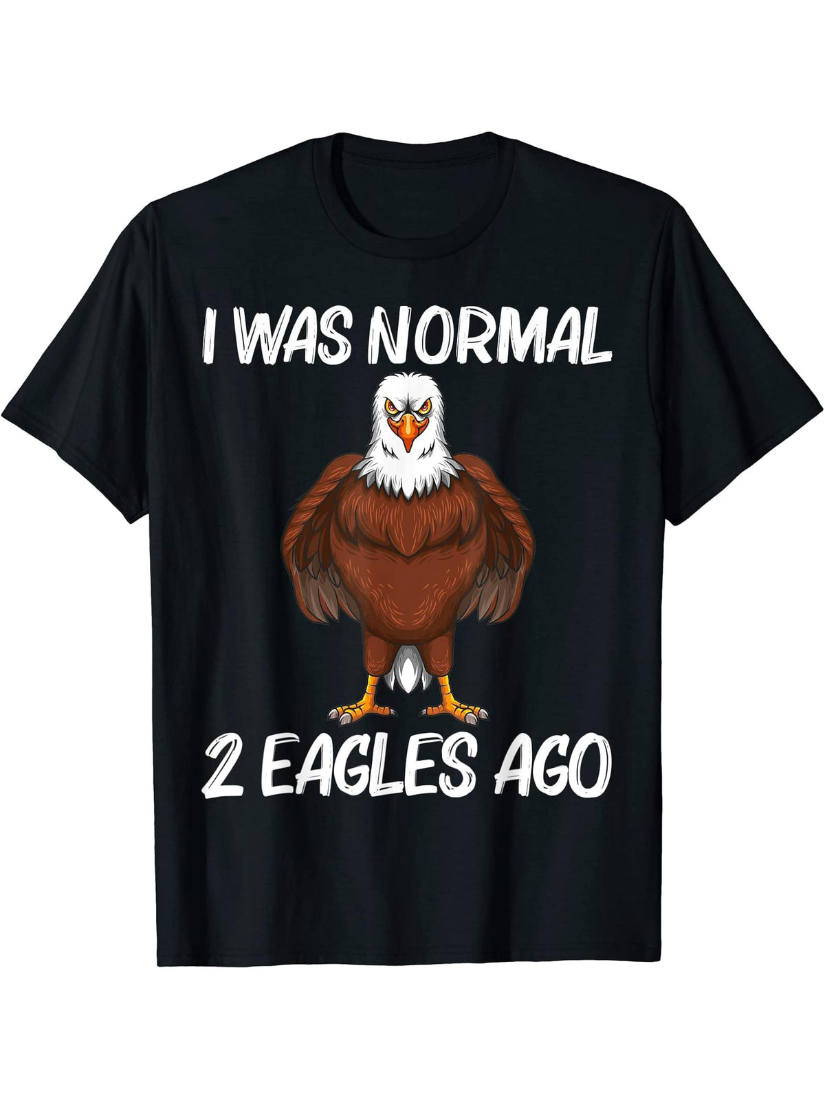 Cool Eagle Design For Men Women Bald Eagle Animal Bird Lover T-Shirt 180G 100% Cotton Printed Round Neck Short-Sleeve T-Shirt, Gifts for Men Dad Husband Grandpa, S-XXXL, Black