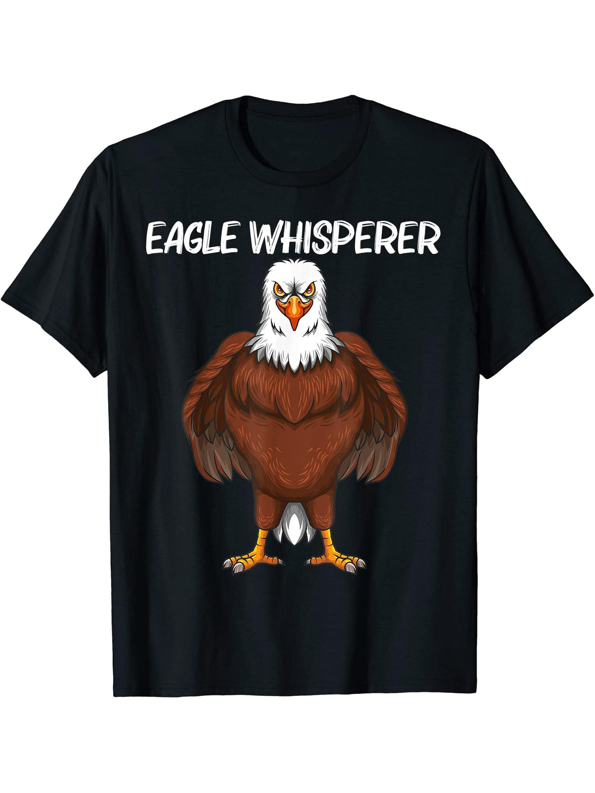 Cool Eagle Design For Men Women Bald Eagle Animal Bird Lover T-Shirt 180G 100% Cotton Printed Round Neck Short-Sleeve T-Shirt, Gifts for Men Dad Husband Grandpa, S-XXXL, Black