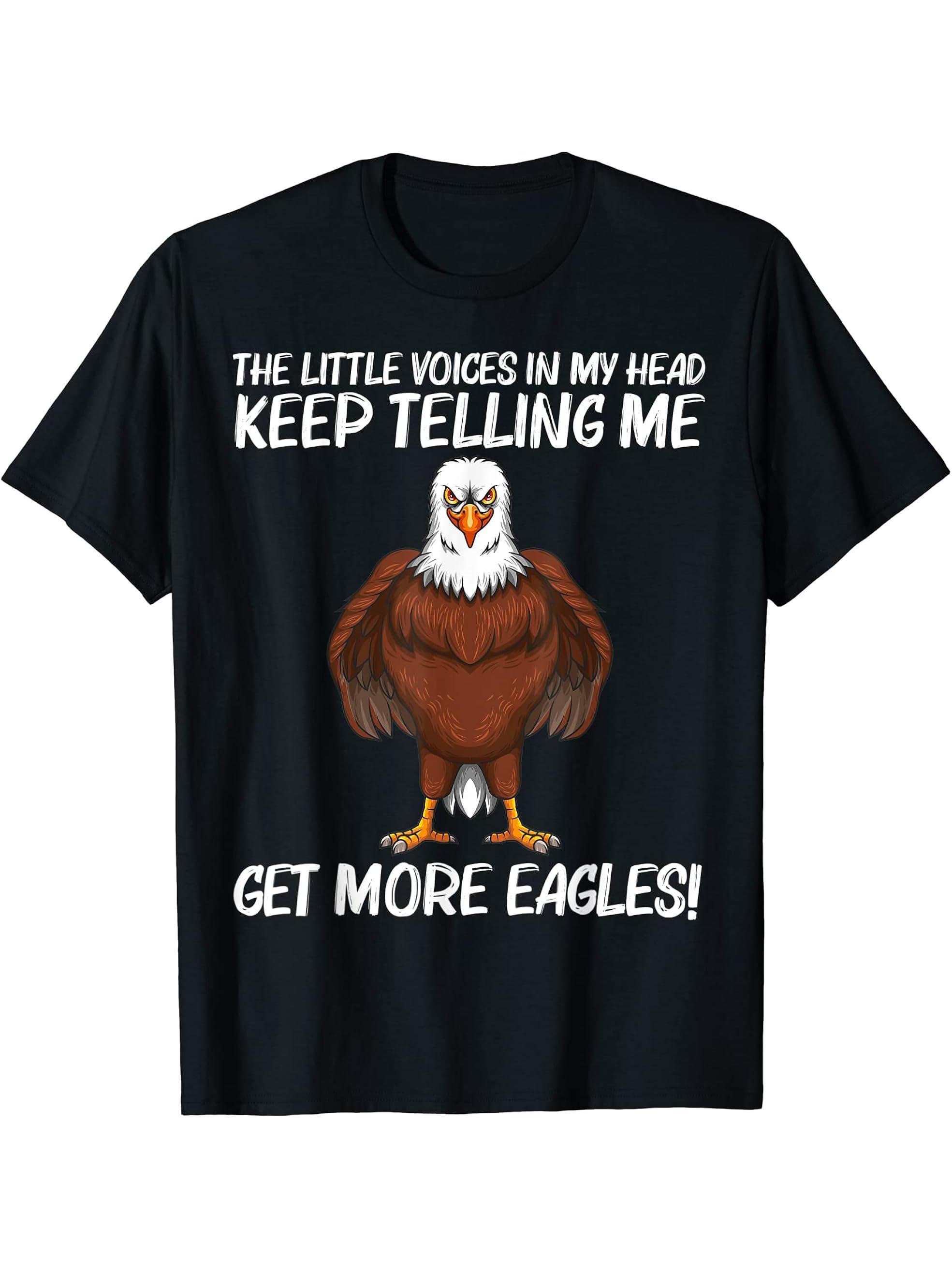 Cool Eagle Design For Men Women Bald Eagle Animal Bird Lover T-Shirt 180G 100% Cotton Printed Round Neck Short-Sleeve T-Shirt, Gifts for Men Dad Husband Grandpa, S-XXXL, Black