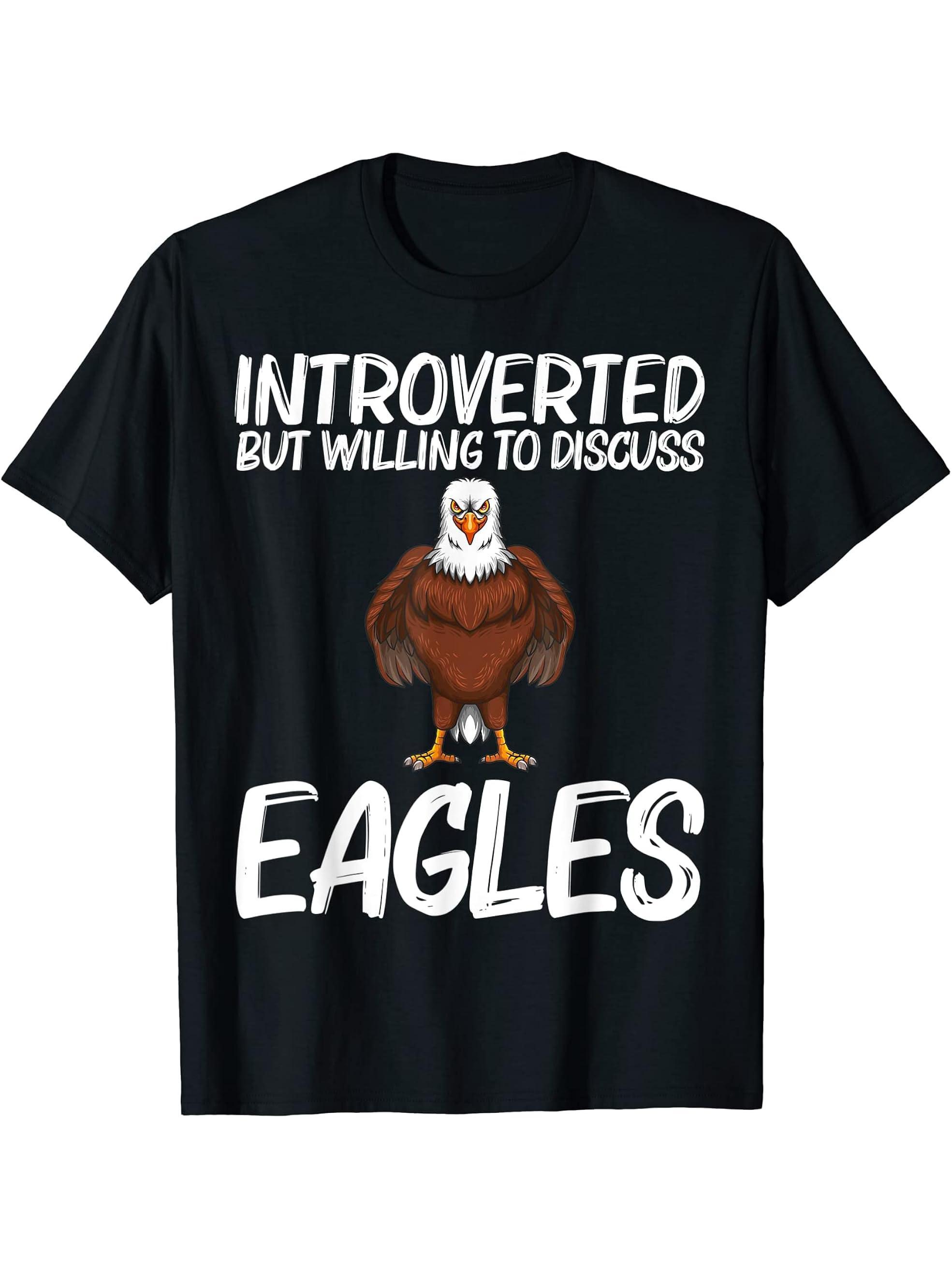 Cool Eagle Design For Men Women Bald Eagle Animal Bird Lover T-Shirt 180G 100% Cotton Printed Round Neck Short-Sleeve T-Shirt, Gifts for Men Dad Husband Grandpa, S-XXXL, Black