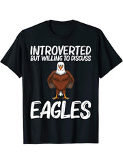 Cool Eagle Design For Men Women Bald Eagle Animal Bird Lover T-Shirt 180G 100% Cotton Printed Round Neck Short-Sleeve T-Shirt, Gifts for Men Dad Husband Grandpa, S-XXXL, Black