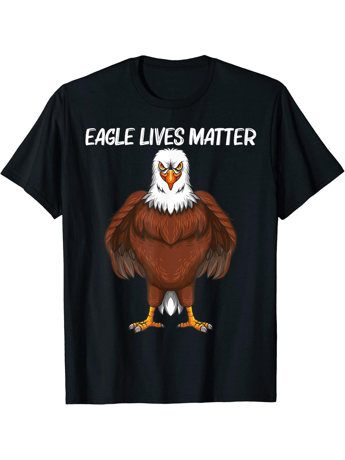 Cool Eagle Design For Men Women Bald Eagle Animal Bird Lover T-Shirt 180G 100% Cotton Printed Round Neck Short-Sleeve T-Shirt, Gifts for Men Dad Husband Grandpa, S-XXXL, Black