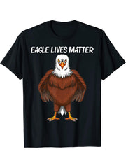 Cool Eagle Design For Men Women Bald Eagle Animal Bird Lover T-Shirt 180G 100% Cotton Printed Round Neck Short-Sleeve T-Shirt, Gifts for Men Dad Husband Grandpa, S-XXXL, Black