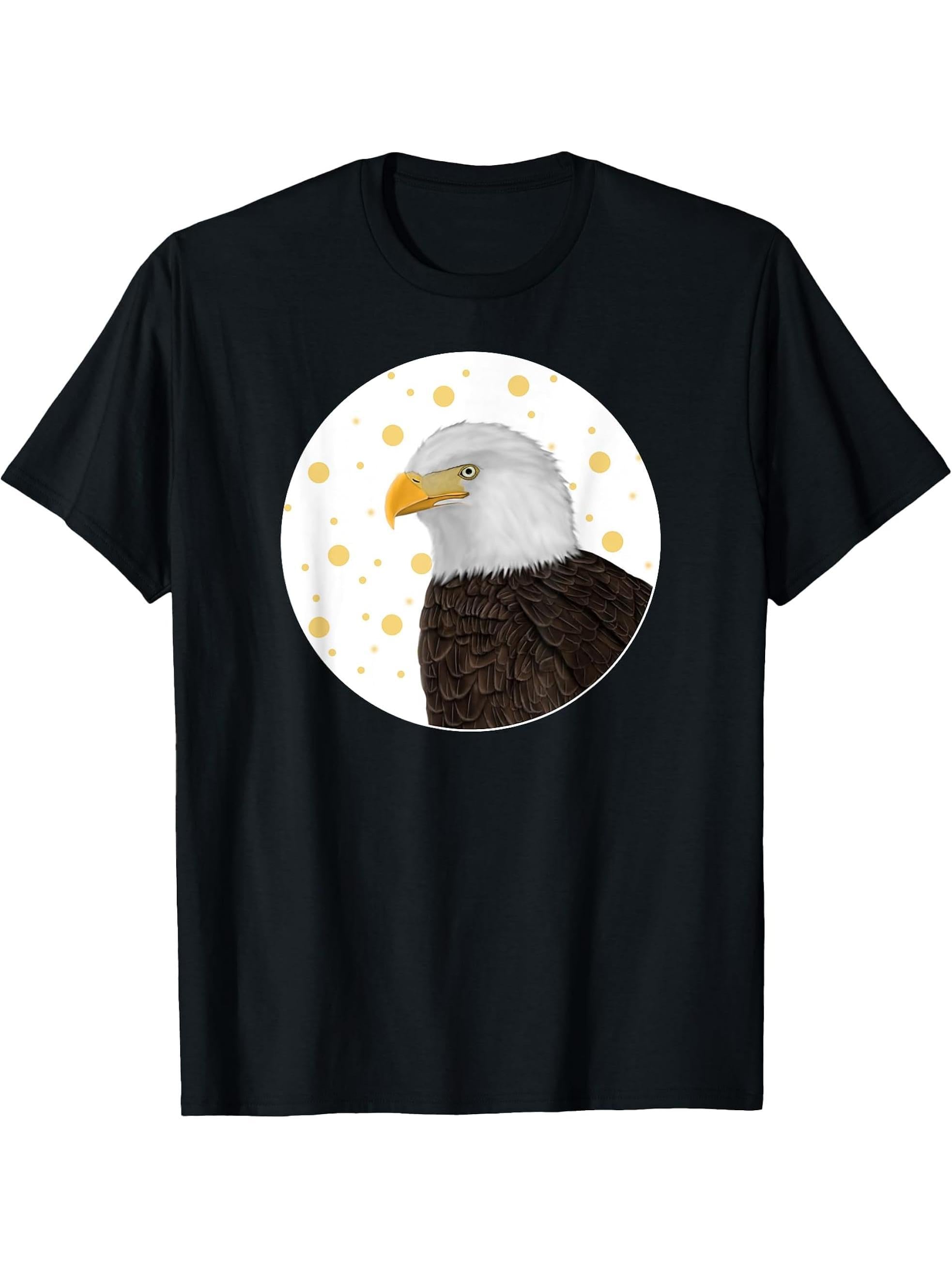 Bald Eagle Bird Birdwatching Biologist Ornithologist Birding T-Shirt 180G 100% Cotton Printed Round Neck Short-Sleeve T-Shirt, Gifts for Men Dad Husband Grandpa, S-XXXL, Black