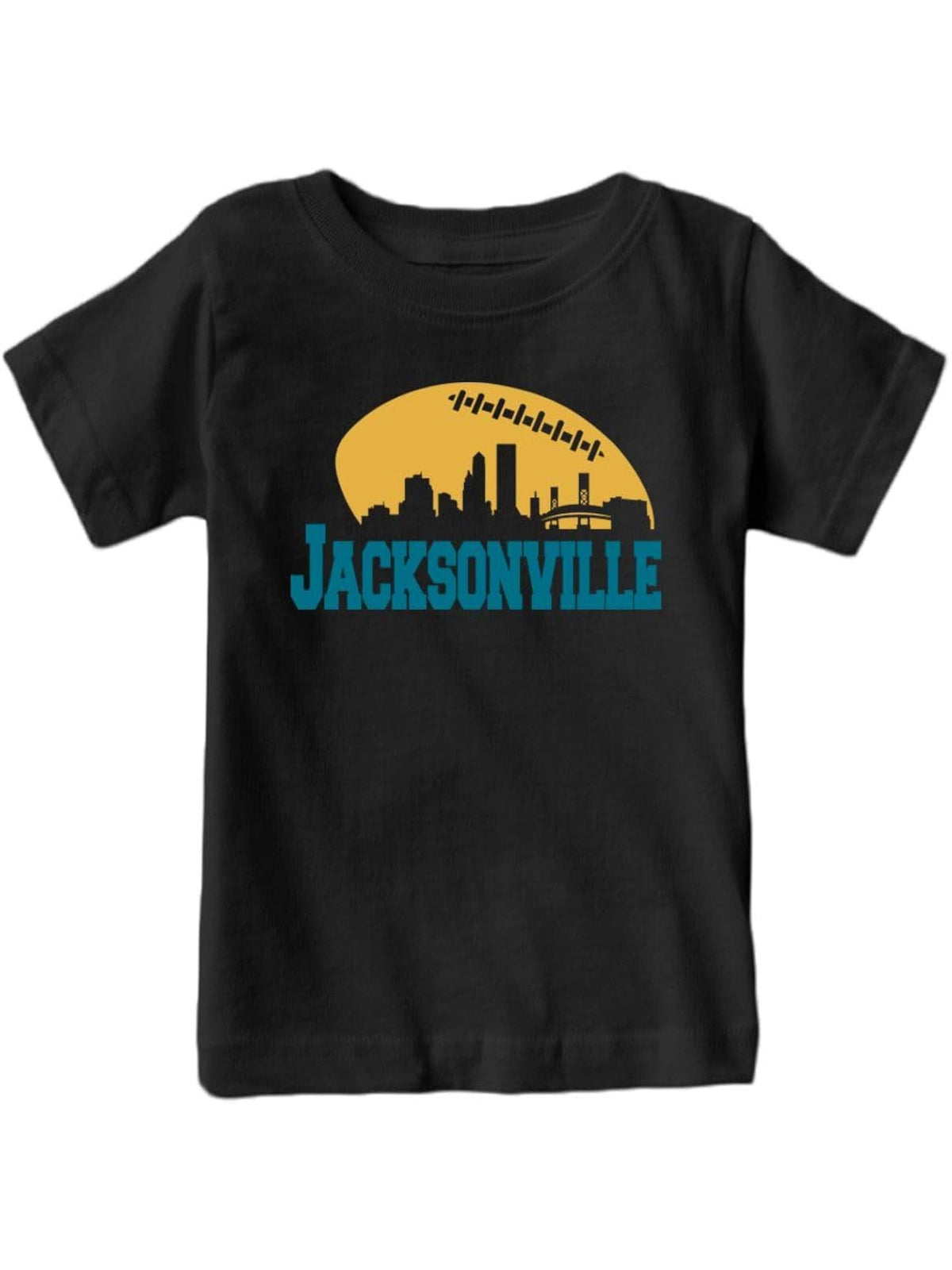 City Skyline Boy Girl's Shirt for Football Fans 180G 100% Cotton Printed Round Neck Short-Sleeve T-Shirt, Gifts for Men Dad Husband Grandpa, S-XXXL, Black