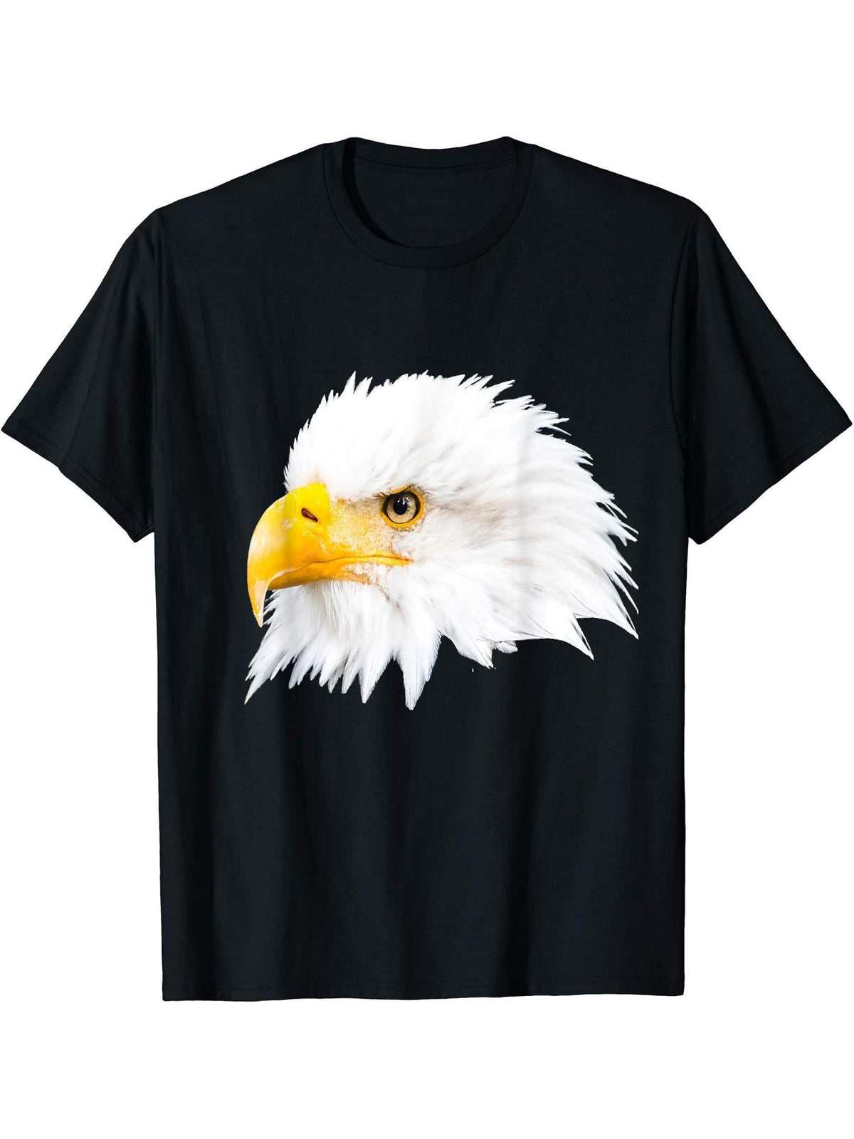 Bald Eagle gift idea T-Shirt 180G 100% Cotton Printed Round Neck Short-Sleeve T-Shirt, Gifts for Men Dad Husband Grandpa, S-XXXL, Black