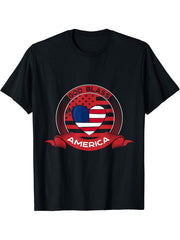 American Flag Bald Eagle Mullet Play 4th Of July T-Shirt 180G 100% Cotton Printed Round Neck Short-Sleeve T-Shirt, Gifts for Men Dad Husband Grandpa, S-XXXL, Black