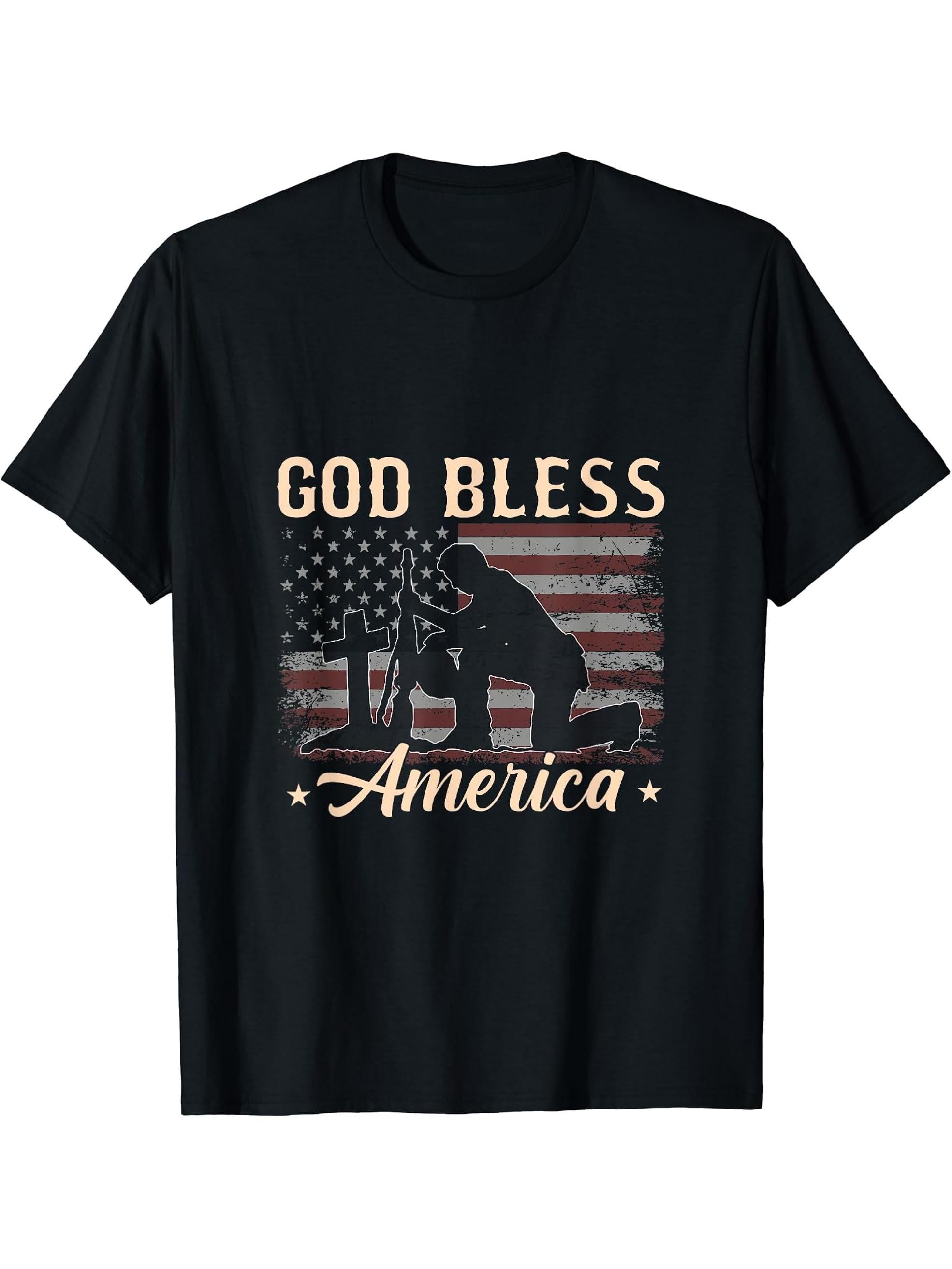American Flag Bald Eagle Mullet Play 4th Of July T-Shirt 180G 100% Cotton Printed Round Neck Short-Sleeve T-Shirt, Gifts for Men Dad Husband Grandpa, S-XXXL, Black