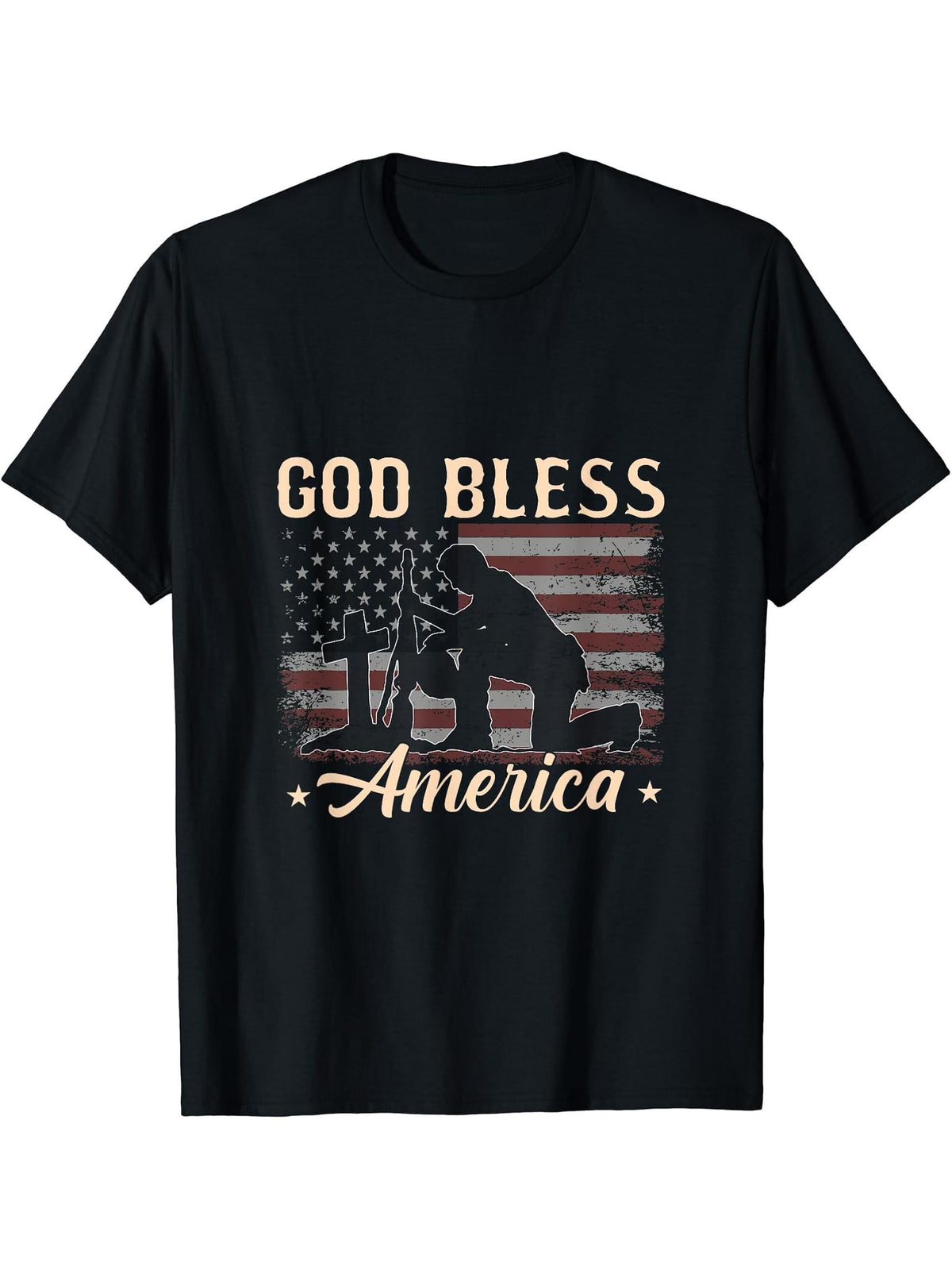 American Flag Bald Eagle Mullet Play 4th Of July T-Shirt 180G 100% Cotton Printed Round Neck Short-Sleeve T-Shirt, Gifts for Men Dad Husband Grandpa, S-XXXL, Black