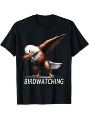 Bald Eagle Funny Dabbing T-Shirt 180G 100% Cotton Printed Round Neck Short-Sleeve T-Shirt, Gifts for Men Dad Husband Grandpa, S-XXXL, Black