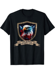 Patriotic Bald Eagle T-Shirt 180G 100% Cotton Printed Round Neck Short-Sleeve T-Shirt, Gifts for Men Dad Husband Grandpa, S-XXXL, Black
