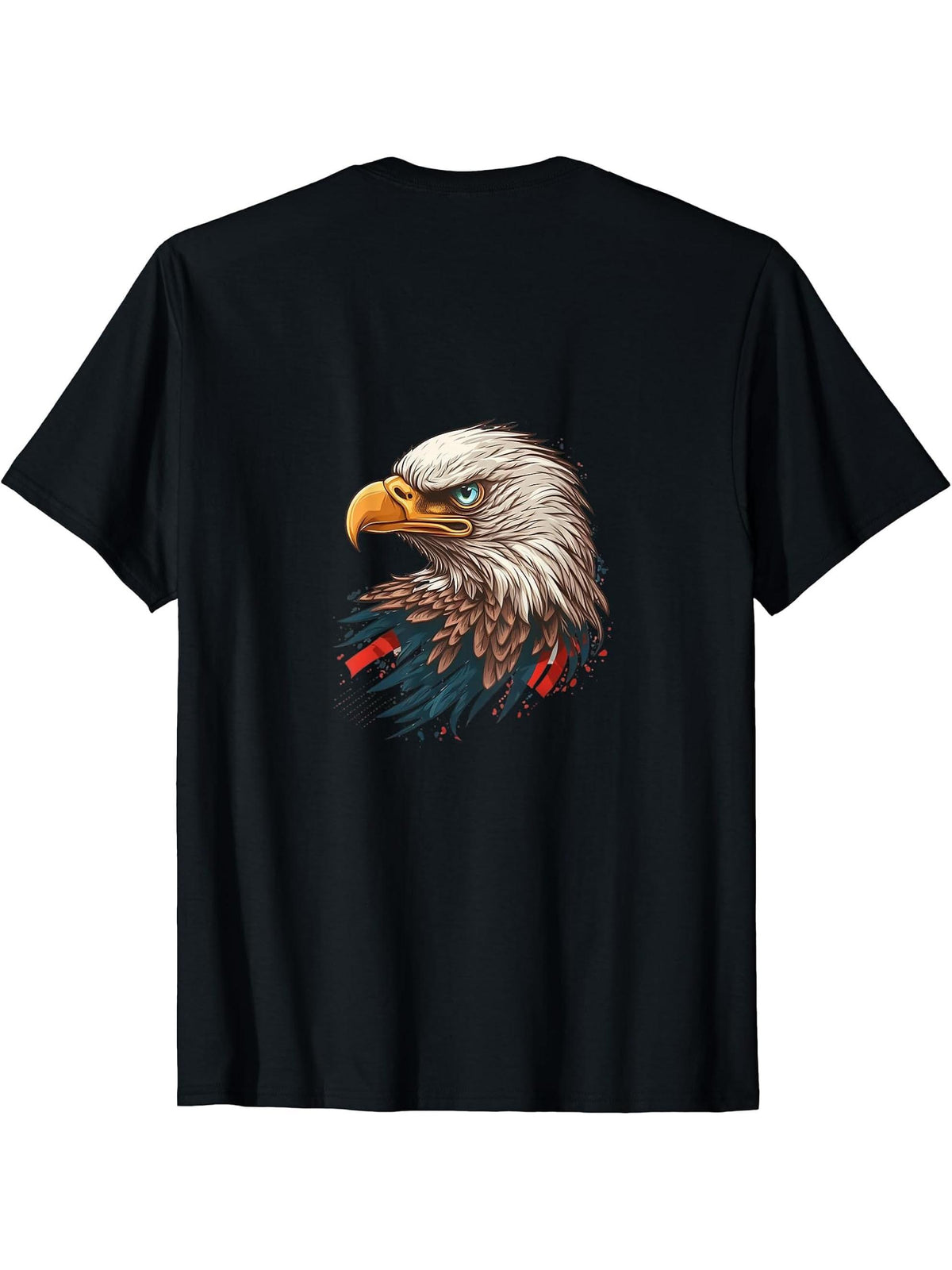 Bald Eagle Graphic Tee T-Shirt 180G 100% Cotton Printed Round Neck Short-Sleeve T-Shirt, Gifts for Men Dad Husband Grandpa, S-XXXL, Black