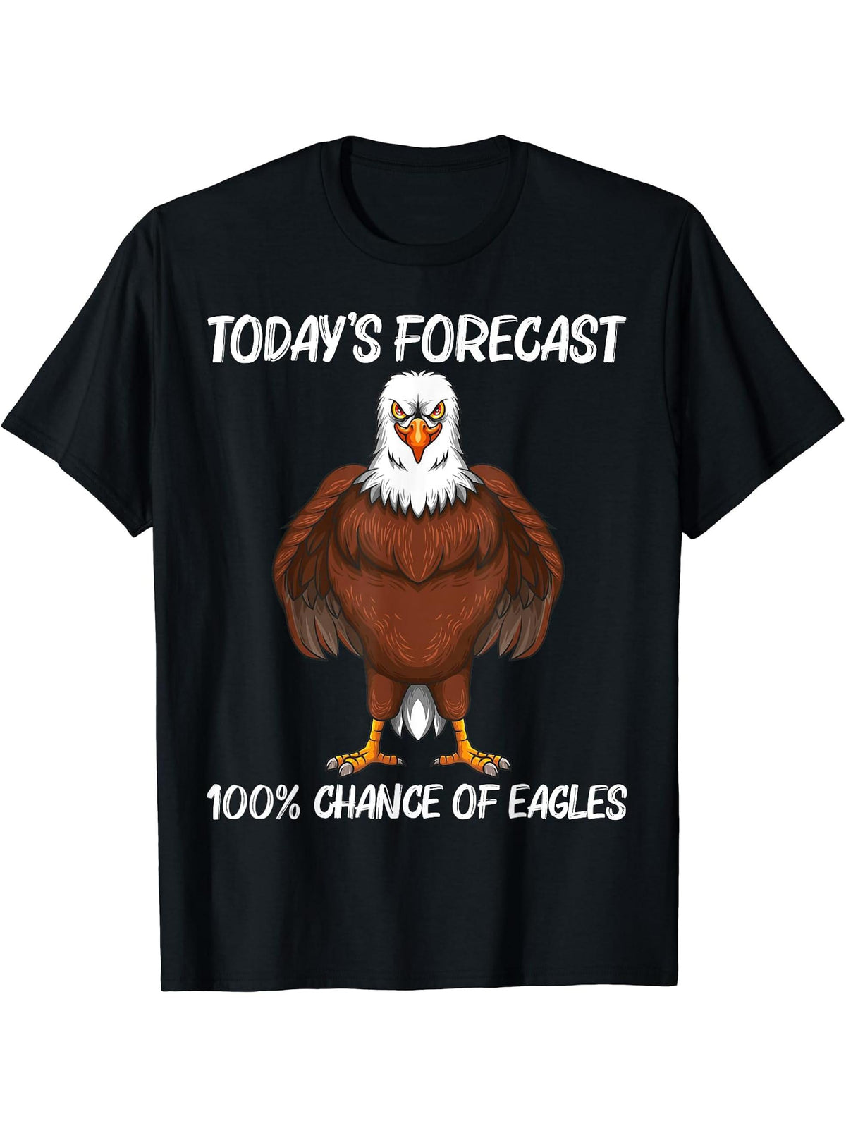 Cool Eagle Design For Men Women Bald Eagle Animal Bird Lover T-Shirt 180G 100% Cotton Printed Round Neck Short-Sleeve T-Shirt, Gifts for Men Dad Husband Grandpa, S-XXXL, Black