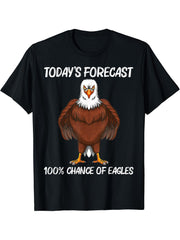 Cool Eagle Design For Men Women Bald Eagle Animal Bird Lover T-Shirt 180G 100% Cotton Printed Round Neck Short-Sleeve T-Shirt, Gifts for Men Dad Husband Grandpa, S-XXXL, Black