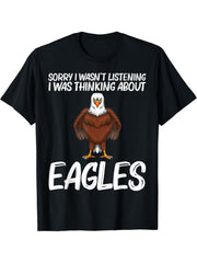 Cool Eagle Design For Men Women Bald Eagle Animal Bird Lover T-Shirt 180G 100% Cotton Printed Round Neck Short-Sleeve T-Shirt, Gifts for Men Dad Husband Grandpa, S-XXXL, Black