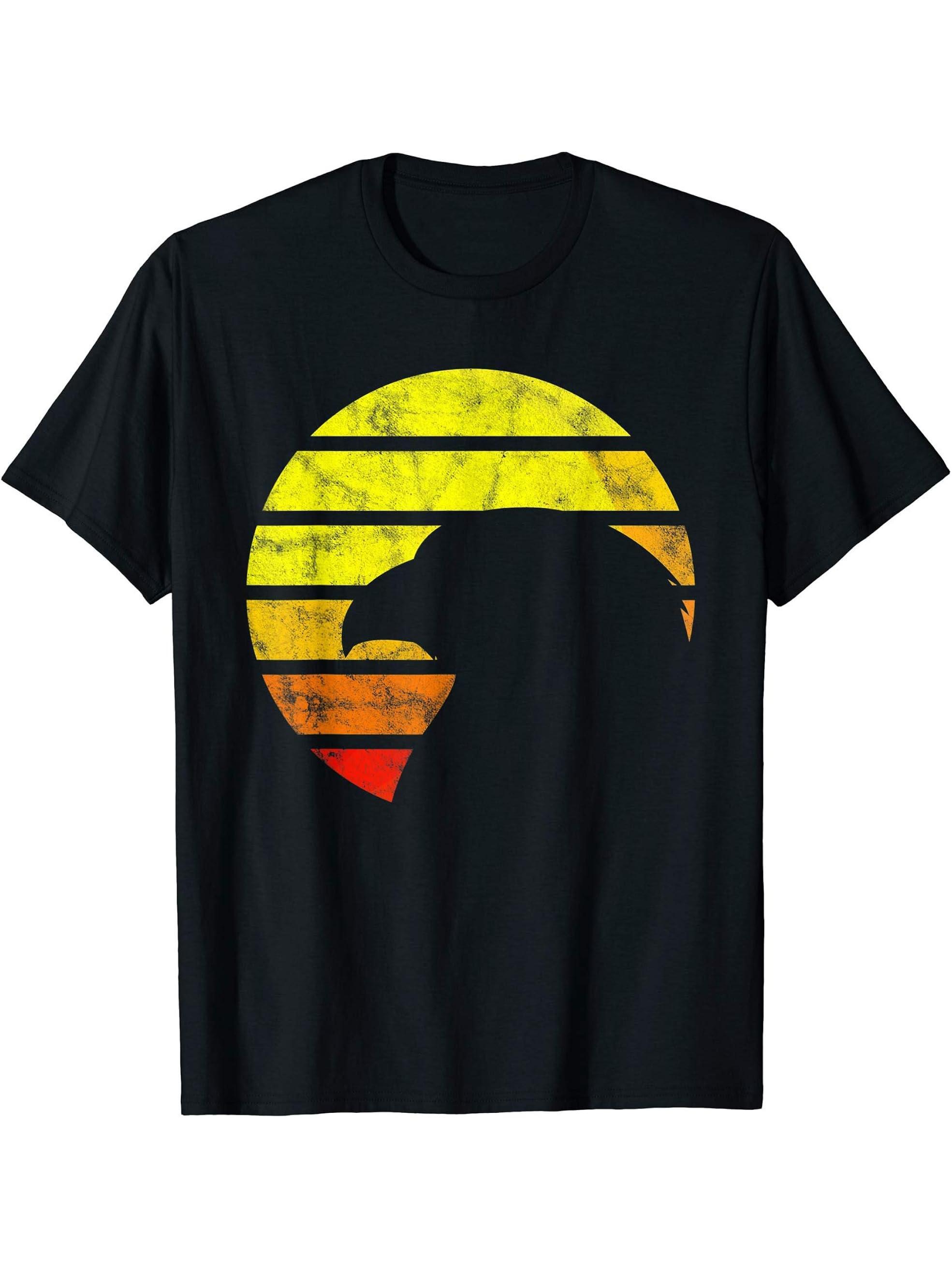 Vintage Eighties Style American Bald Eagle Retro Gift T-Shirt 180G 100% Cotton Printed Round Neck Short-Sleeve T-Shirt, Gifts for Men Dad Husband Grandpa, S-XXXL, Black