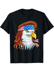 freedom Flag Patriotic 4th of July T-Shirt 180G 100% Cotton Printed Round Neck Short-Sleeve T-Shirt, Gifts for Men Dad Husband Grandpa, S-XXXL, Black