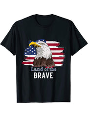 4th of July T-Shirt 180G 100% Cotton Printed Round Neck Short-Sleeve T-Shirt, Gifts for Men Dad Husband Grandpa, S-XXXL, Black
