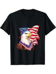 4th of July T-Shirt 180G 100% Cotton Printed Round Neck Short-Sleeve T-Shirt, Gifts for Men Dad Husband Grandpa, S-XXXL, Black