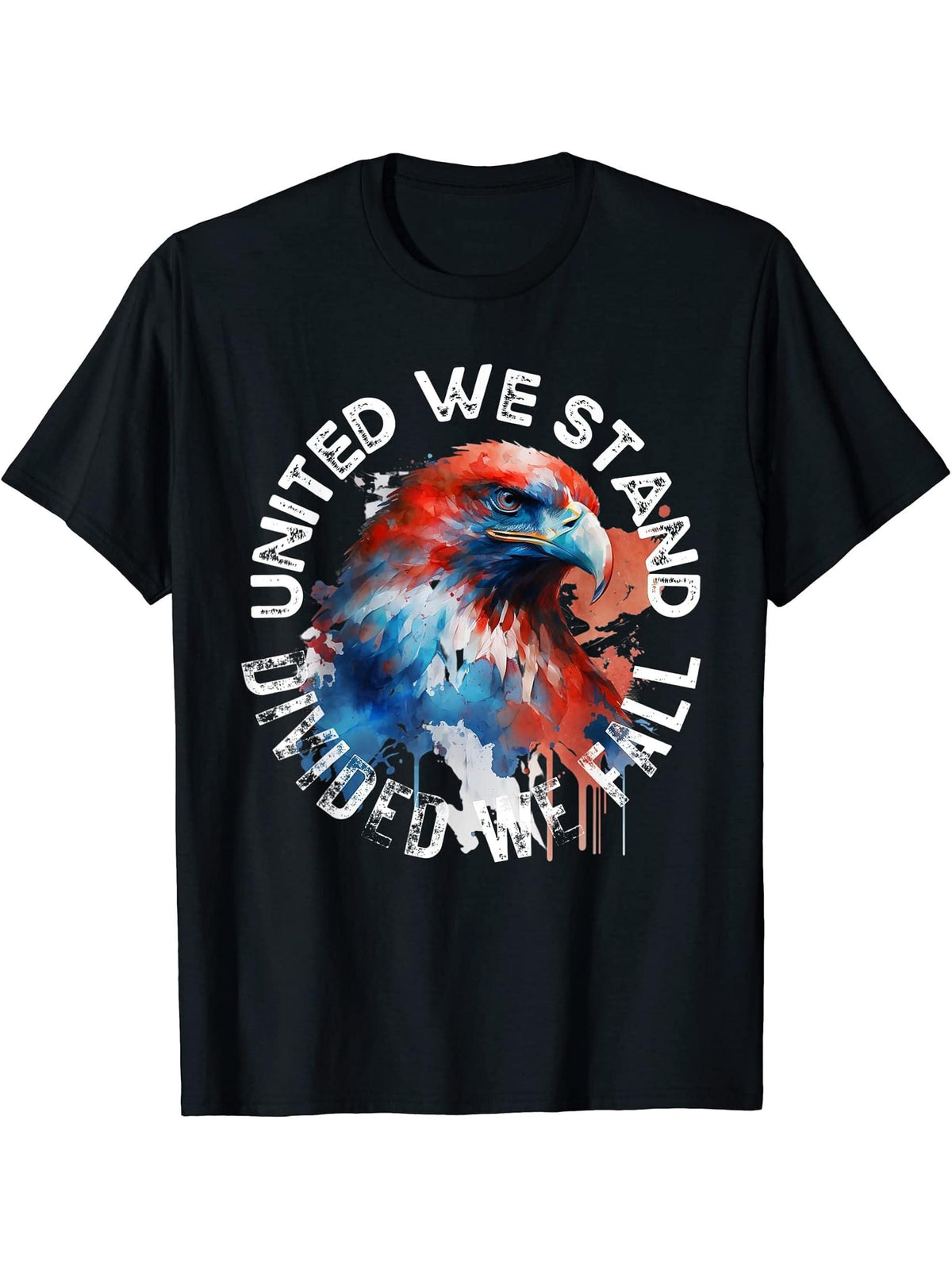 Watercolor T-Shirt 180G 100% Cotton Printed Round Neck Short-Sleeve T-Shirt, Gifts for Men Dad Husband Grandpa, S-XXXL, Black