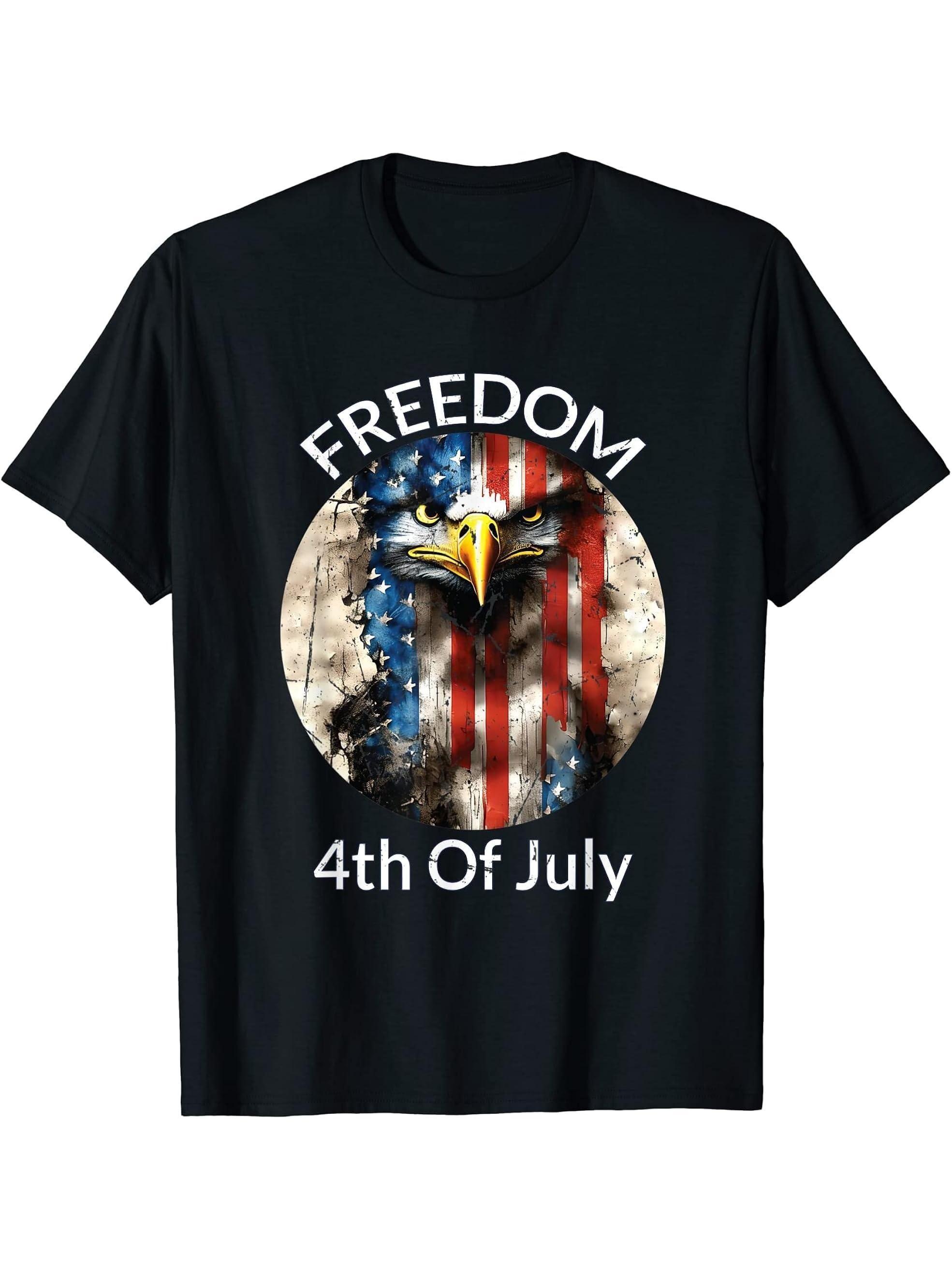 Flag T-Shirt 180G 100% Cotton Printed Round Neck Short-Sleeve T-Shirt, Gifts for Men Dad Husband Grandpa, S-XXXL, Black