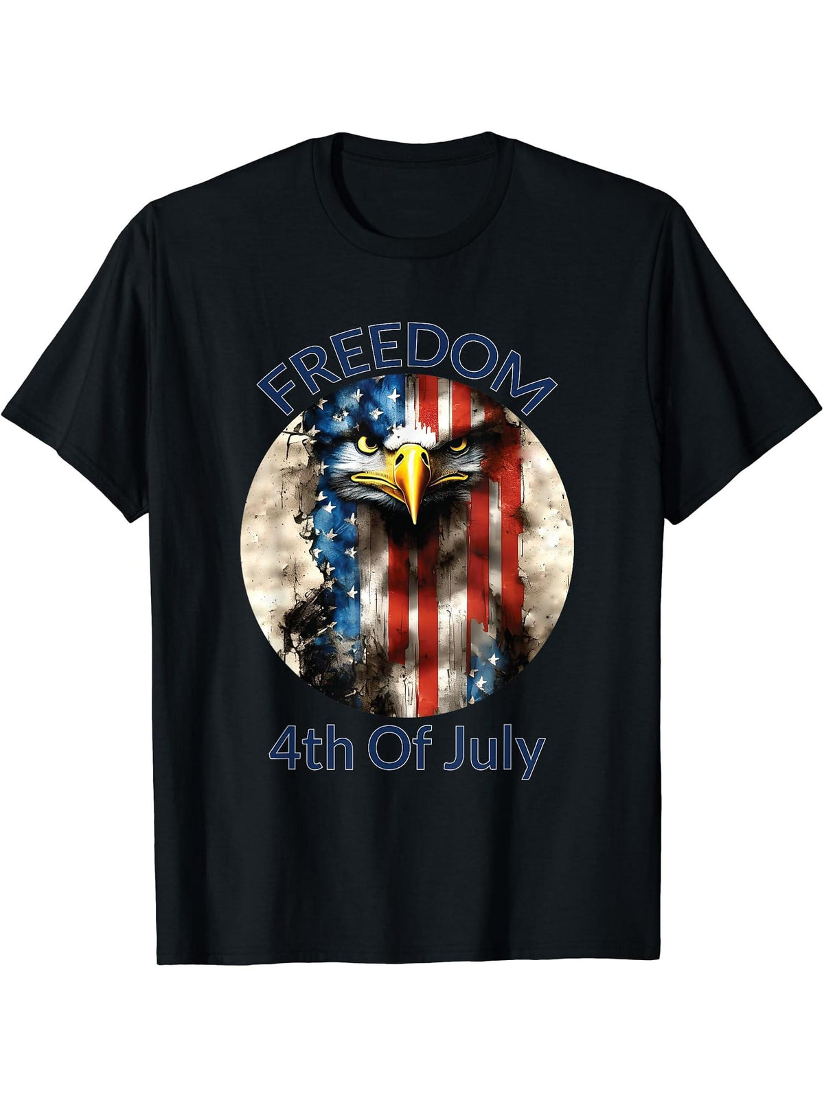 Flag T-Shirt 180G 100% Cotton Printed Round Neck Short-Sleeve T-Shirt, Gifts for Men Dad Husband Grandpa, S-XXXL, Black