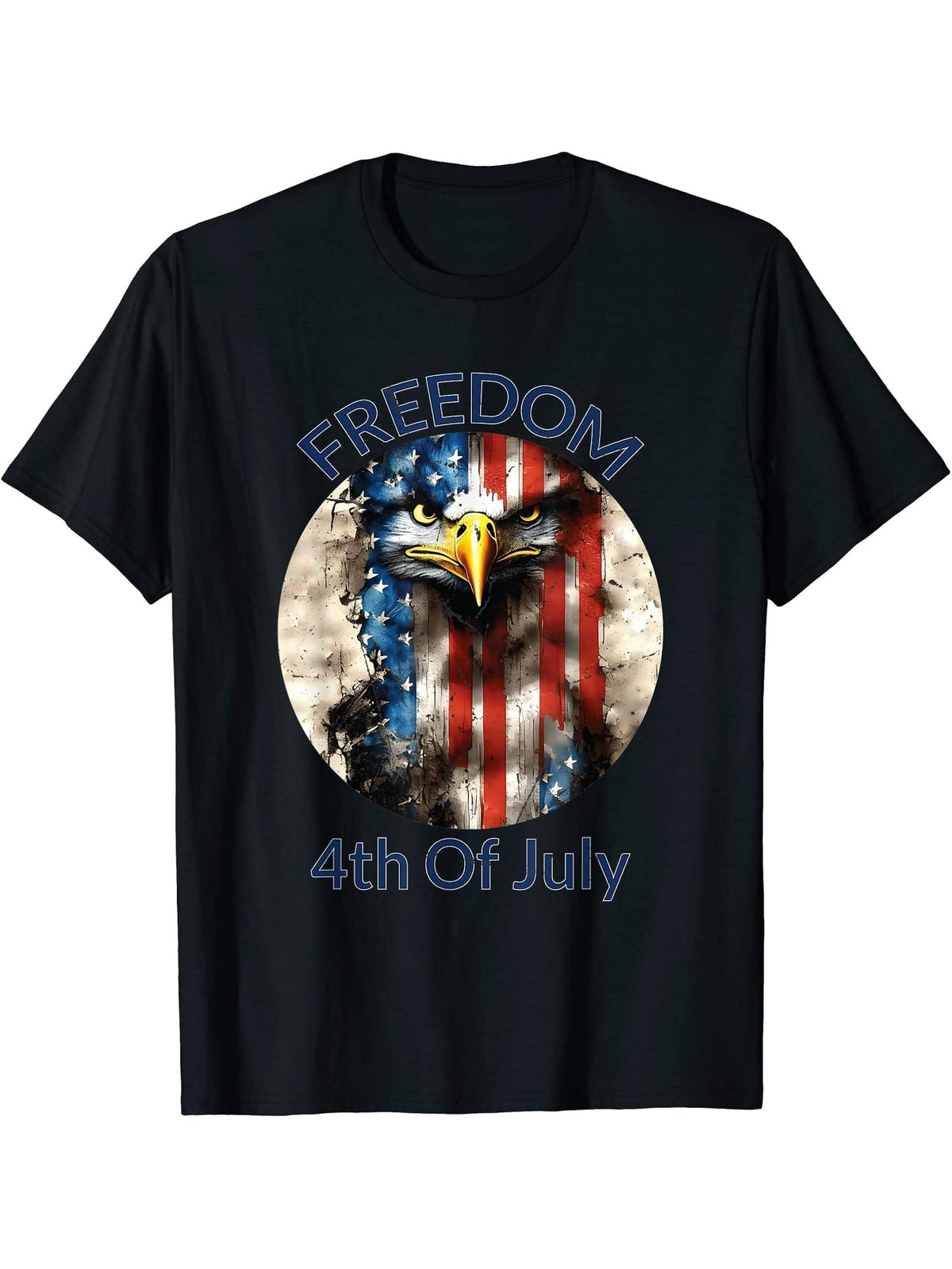 Flag T-Shirt 180G 100% Cotton Printed Round Neck Short-Sleeve T-Shirt, Gifts for Men Dad Husband Grandpa, S-XXXL, Black