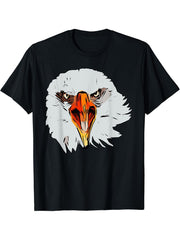 Bald Eagle American National Symbol Animal Patriotic Freedom T-Shirt 180G 100% Cotton Printed Round Neck Short-Sleeve T-Shirt, Gifts for Men Dad Husband Grandpa, S-XXXL, Black