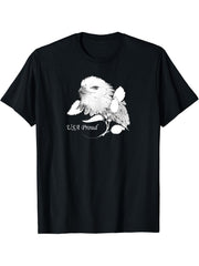 Bald Eagle. USA Proud. T-Shirt 180G 100% Cotton Printed Round Neck Short-Sleeve T-Shirt, Gifts for Men Dad Husband Grandpa, S-XXXL, Black