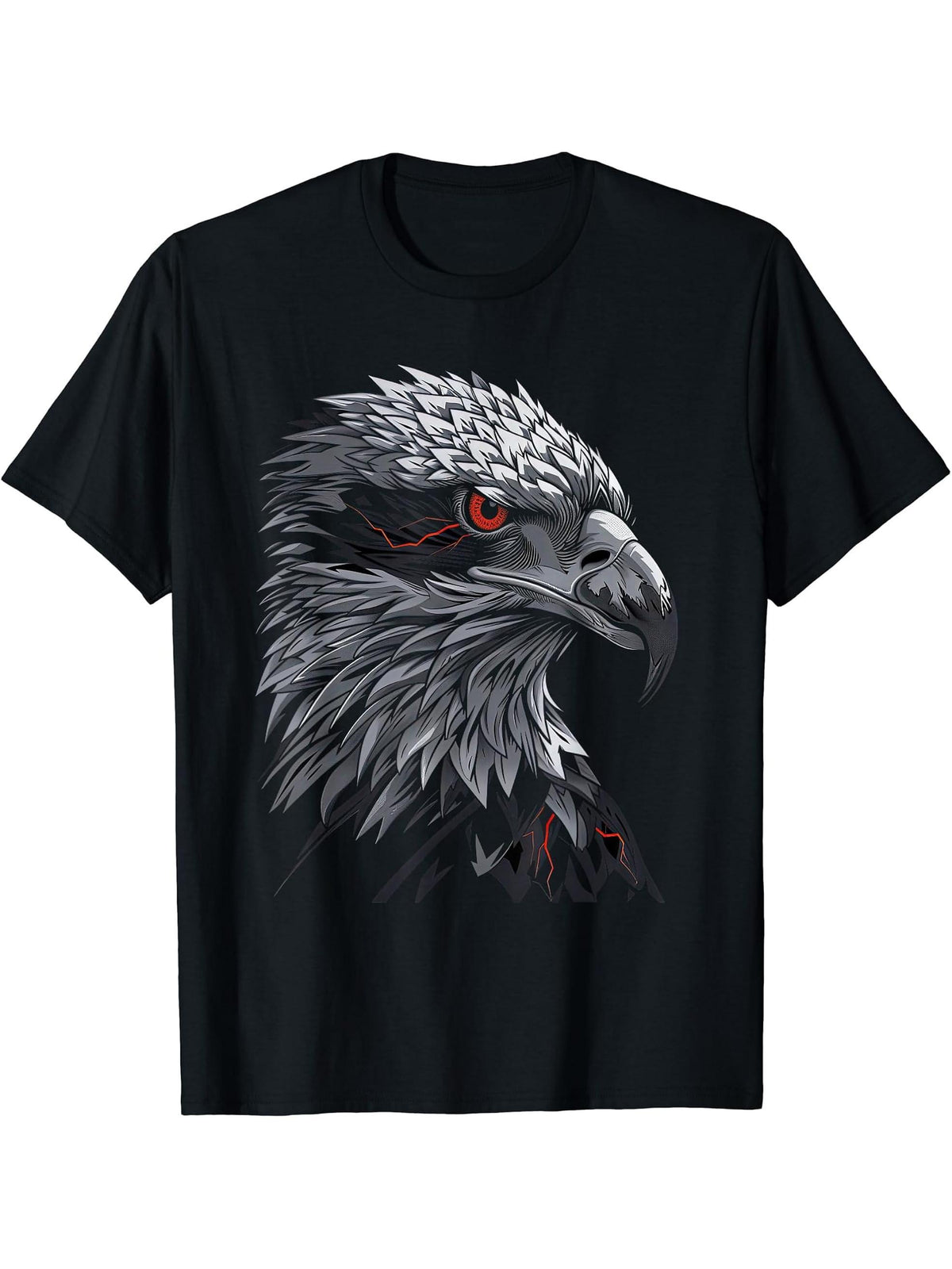 American Bald Eagle, American Flag, Cool T-Shirt 180G 100% Cotton Printed Round Neck Short-Sleeve T-Shirt, Gifts for Men Dad Husband Grandpa, S-XXXL, Black