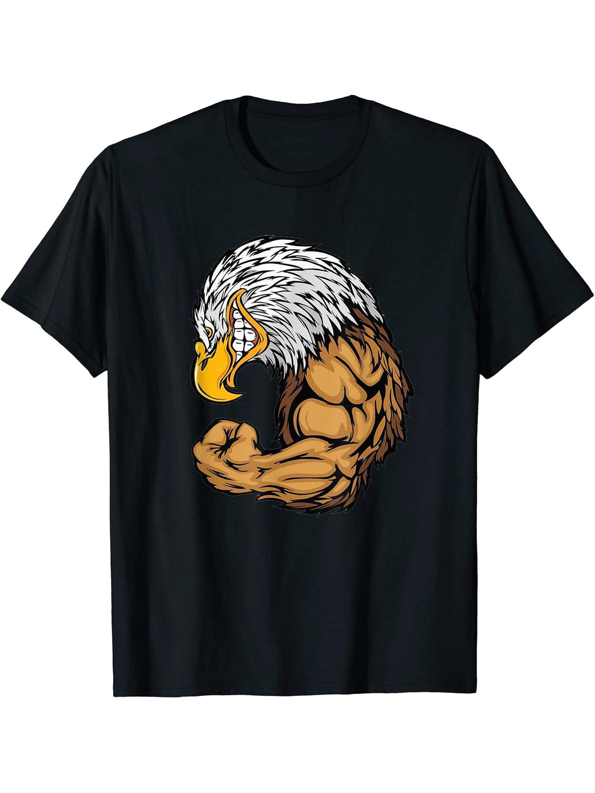 Bald eagle T-Shirt 180G 100% Cotton Printed Round Neck Short-Sleeve T-Shirt, Gifts for Men Dad Husband Grandpa, S-XXXL, Black