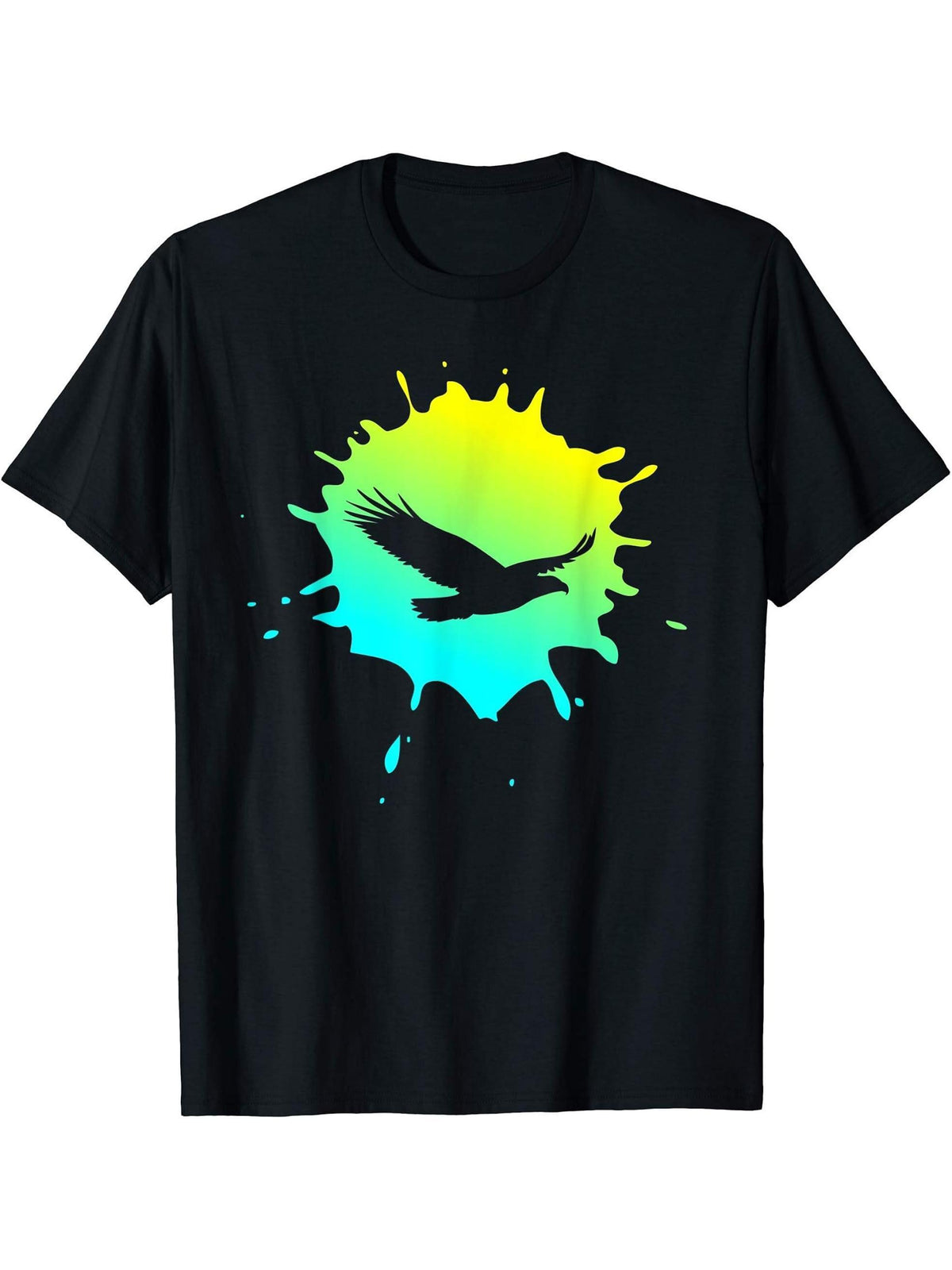 Men or Boys Bald Eagle T-Shirt 180G 100% Cotton Printed Round Neck Short-Sleeve T-Shirt, Gifts for Men Dad Husband Grandpa, S-XXXL, Black