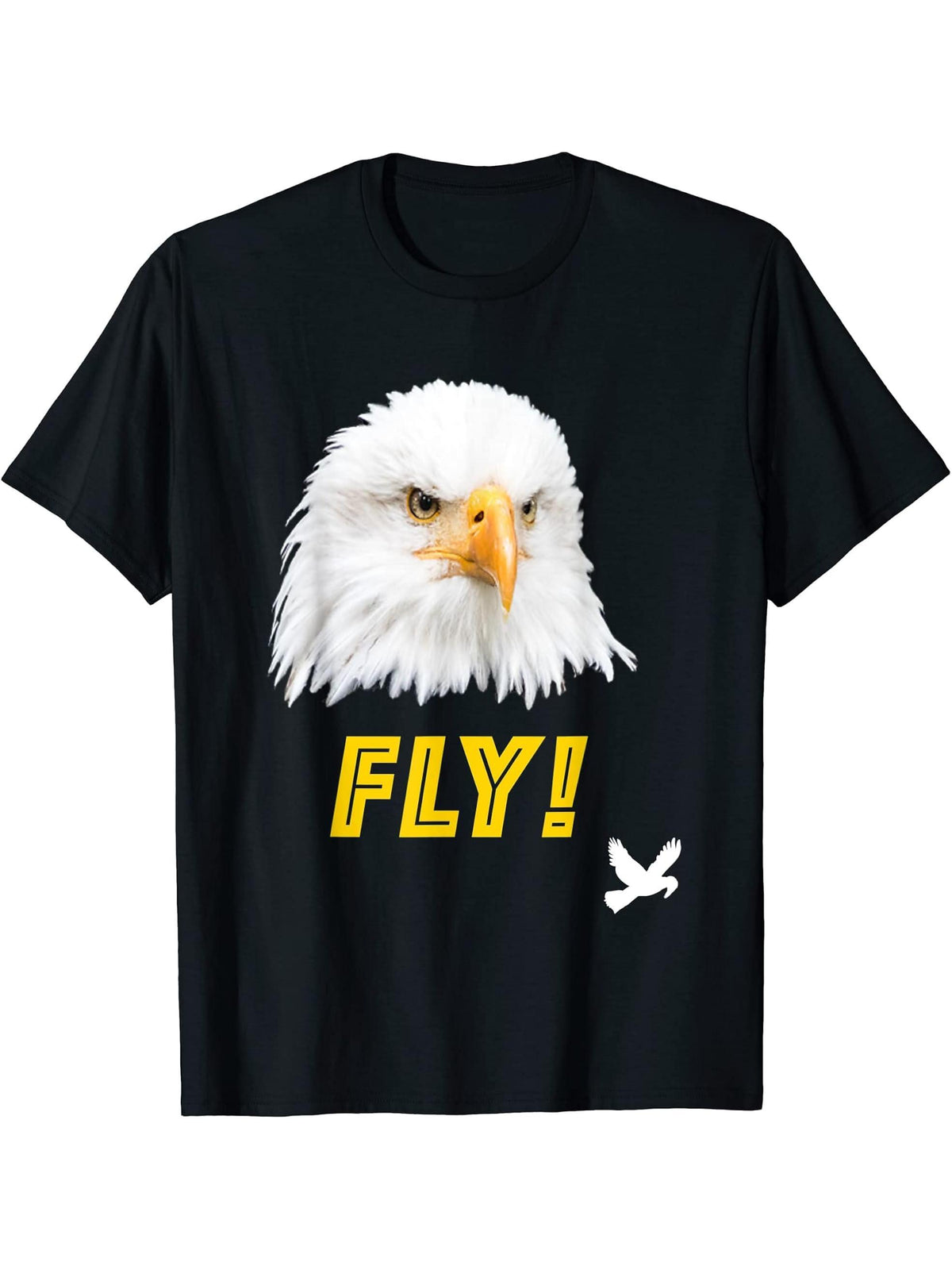 Gift Idea Eagle Photo Bald Eagle T-Shirt 180G 100% Cotton Printed Round Neck Short-Sleeve T-Shirt, Gifts for Men Dad Husband Grandpa, S-XXXL, Black