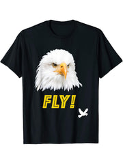 Gift Idea Eagle Photo Bald Eagle T-Shirt 180G 100% Cotton Printed Round Neck Short-Sleeve T-Shirt, Gifts for Men Dad Husband Grandpa, S-XXXL, Black