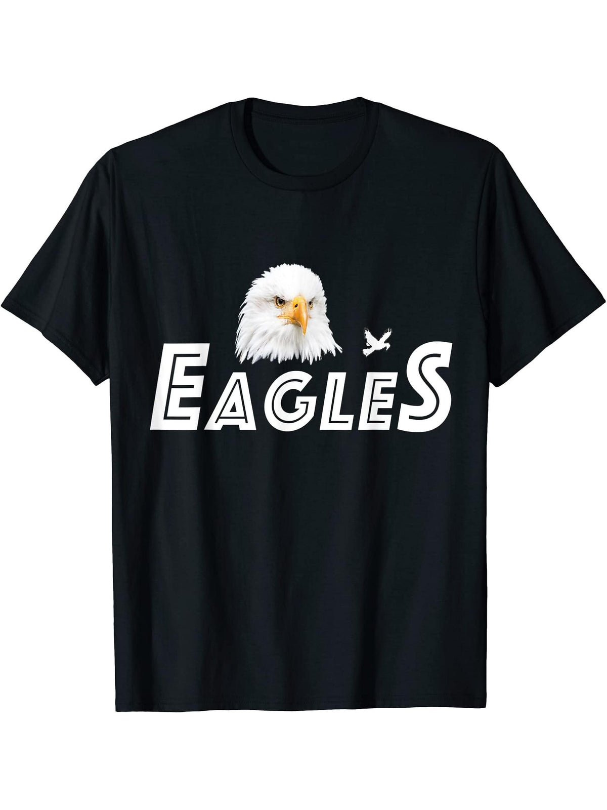 Gift Idea Eagle Photo Bald Eagle T-Shirt 180G 100% Cotton Printed Round Neck Short-Sleeve T-Shirt, Gifts for Men Dad Husband Grandpa, S-XXXL, Black