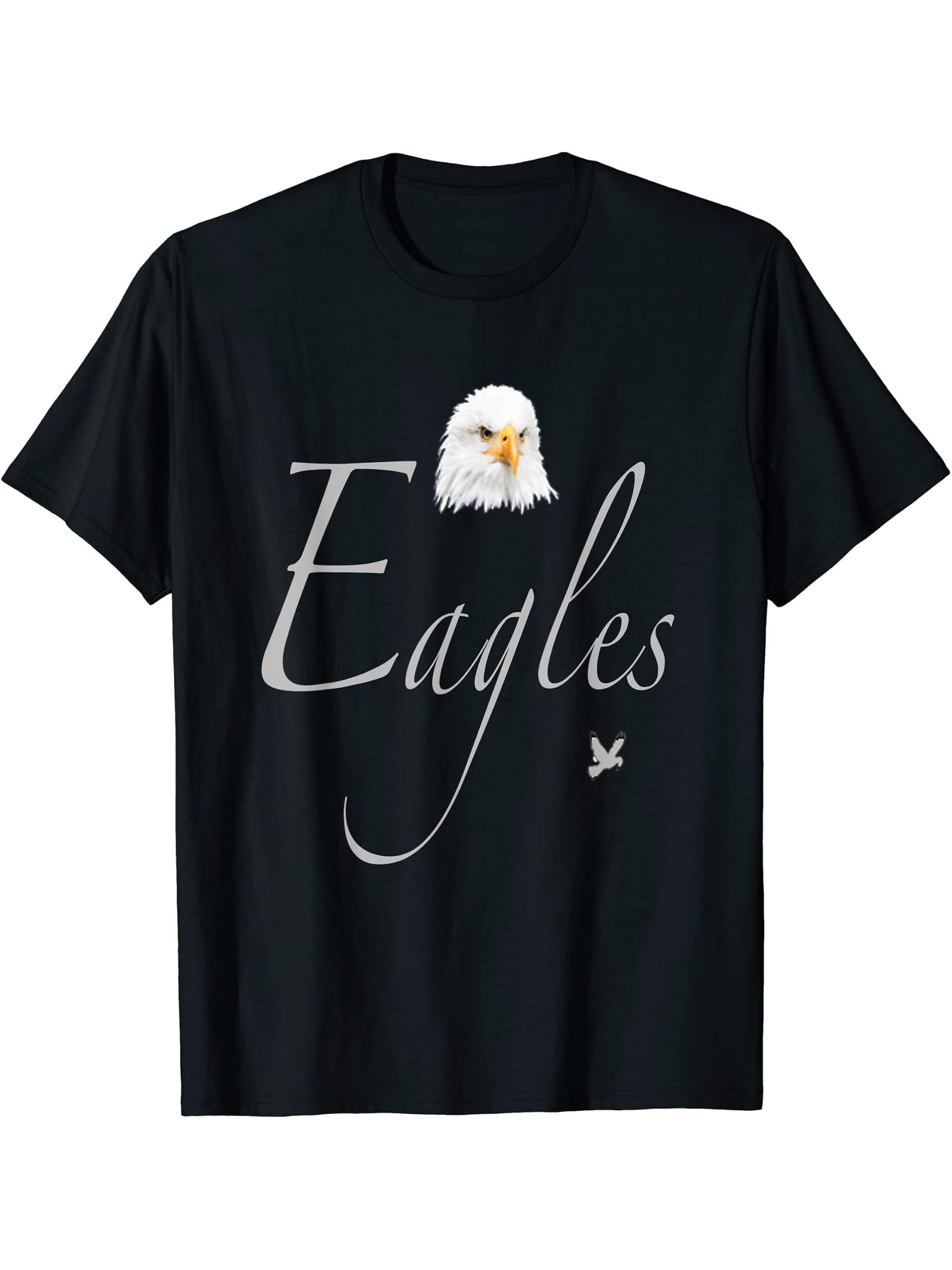 Gift Idea Eagle Photo Bald Eagle T-Shirt 180G 100% Cotton Printed Round Neck Short-Sleeve T-Shirt, Gifts for Men Dad Husband Grandpa, S-XXXL, Black