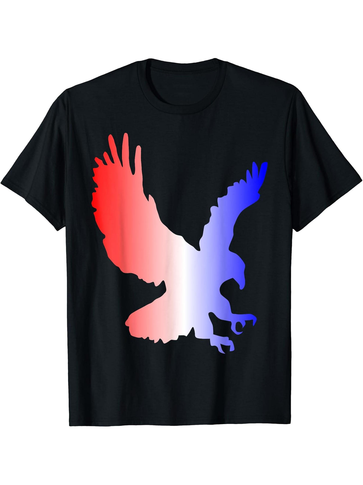 Bald Eagle Flying USA T-Shirt 180G 100% Cotton Printed Round Neck Short-Sleeve T-Shirt, Gifts for Men Dad Husband Grandpa, S-XXXL, Black