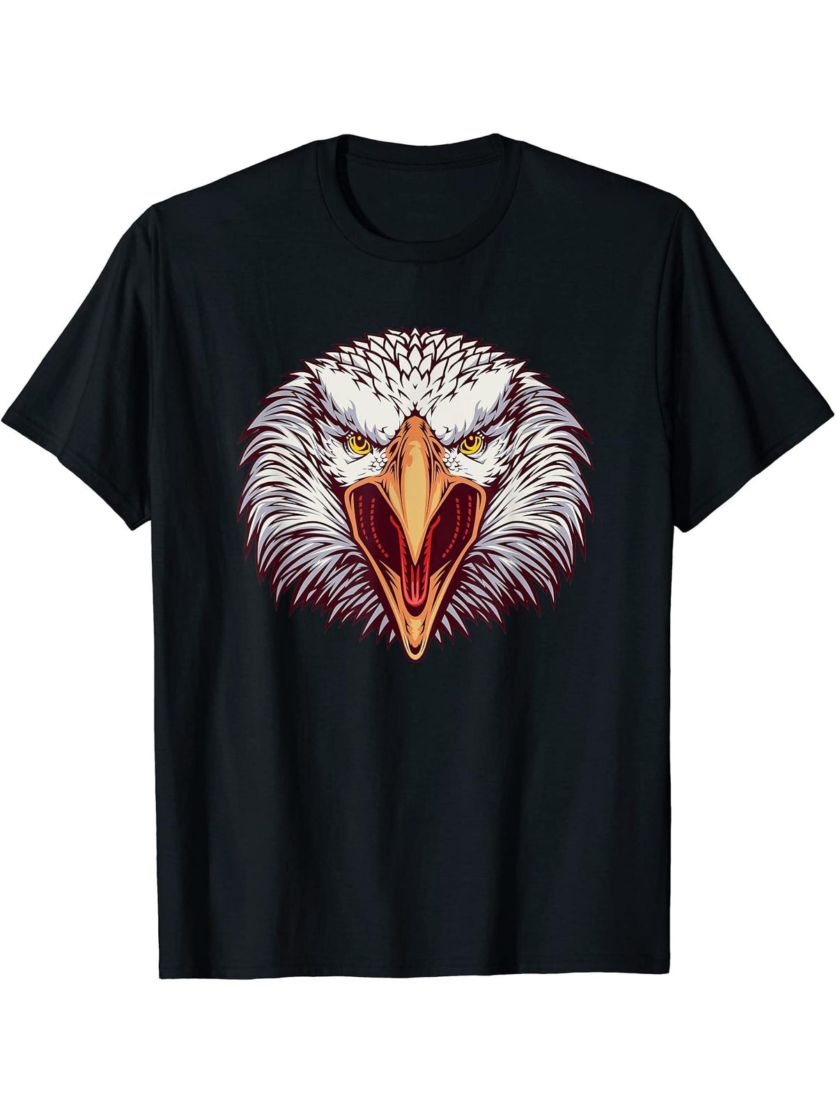 American Bald Eagle USA Shirt funny patriotic boys American T-Shirt 180G 100% Cotton Printed Round Neck Short-Sleeve T-Shirt, Gifts for Men Dad Husband Grandpa, S-XXXL, Black
