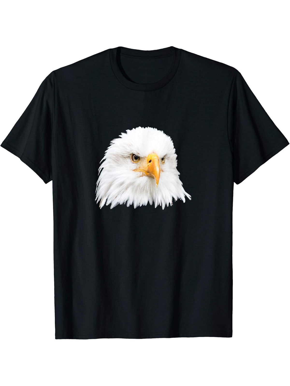 Gift Idea Eagle Photo Bald Eagle T-Shirt 180G 100% Cotton Printed Round Neck Short-Sleeve T-Shirt, Gifts for Men Dad Husband Grandpa, S-XXXL, Black